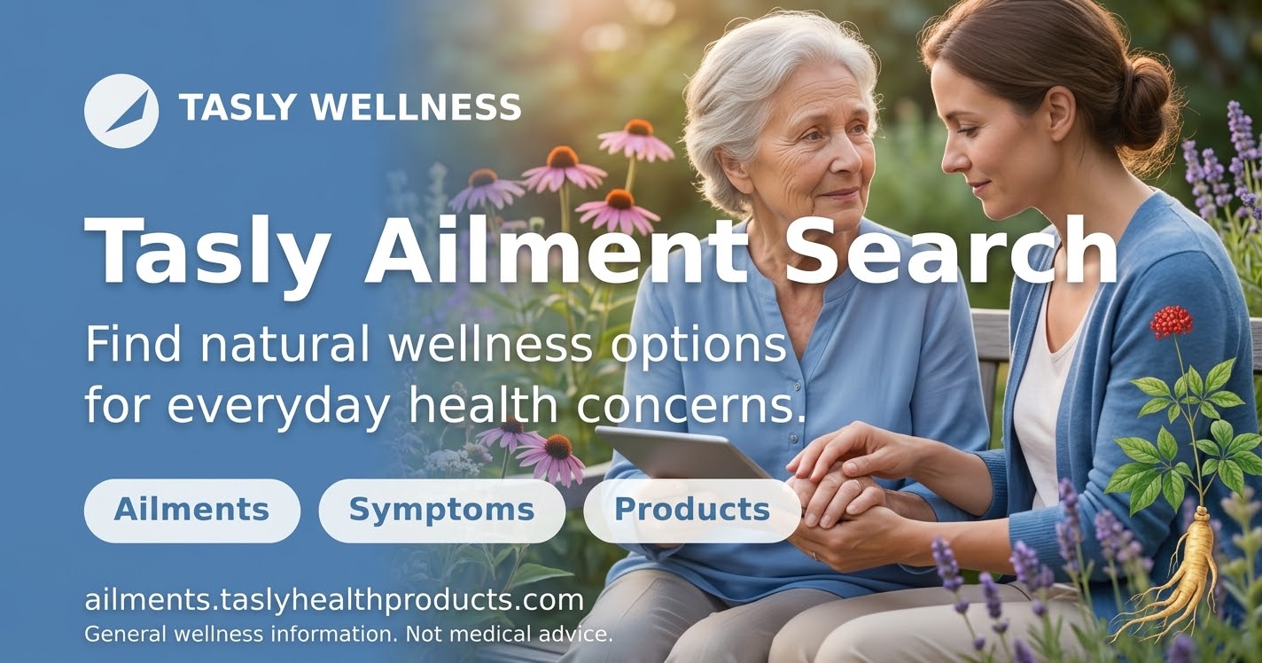 Tasly Ailment Search - find natural wellness options by ailment, symptom or product