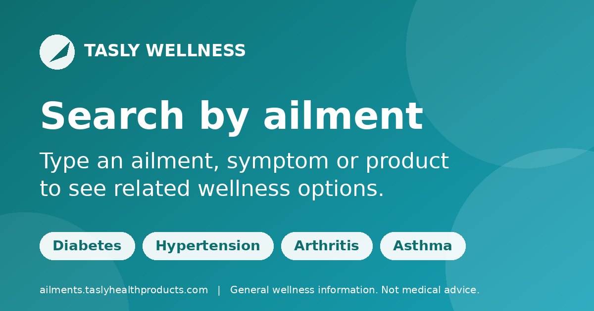 Search by ailment, symptom or product